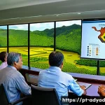 물 자원 보호를 위한 법적 틀 - A detailed illustration of a Brazilian water resources council meeting, showing diverse participants...