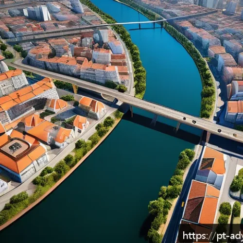 신도시 물 관리 전략 - A modern Brazilian urban neighborhood featuring smart water sensors integrated into the city’s water...